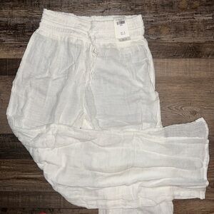 Abercrombie and Fitch White Gauzy Coverup Beach Pants
